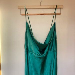 Green Satin Princess Polly Dress